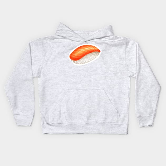 salmon nigiri sushi Kids Hoodie by neniarts